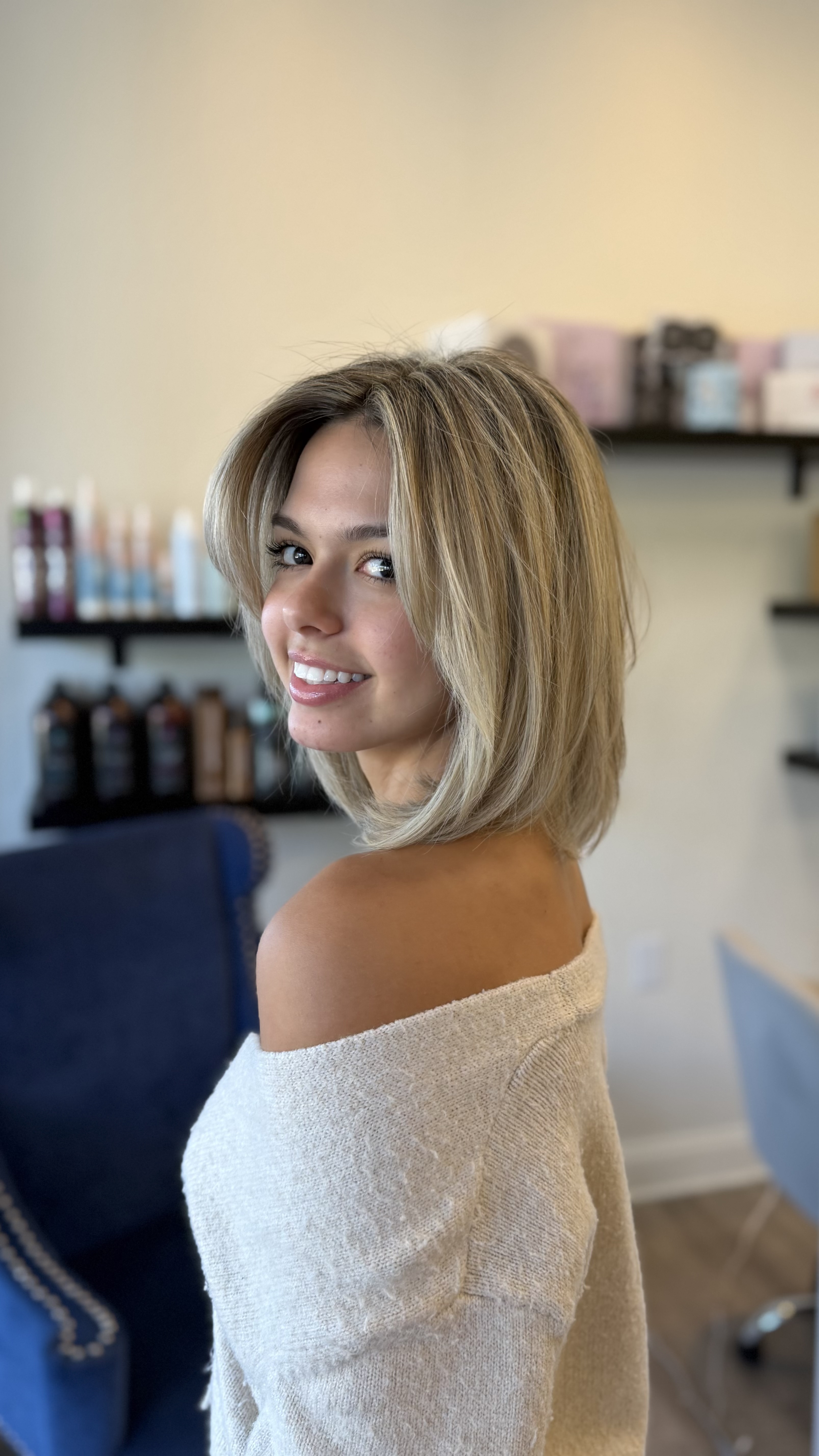 Client with beautiful results at Village Hair Salon Tampa